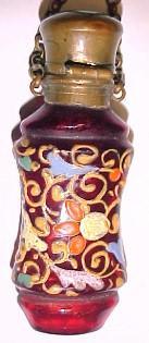 Enameled Ruby Glass Perfume - Glass