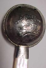 COCK ROBIN Sterling Baby Rattle MOP - Silver
