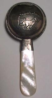 COCK ROBIN Sterling Baby Rattle MOP - Silver