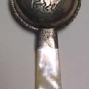 COCK ROBIN Sterling Baby Rattle MOP - Silver