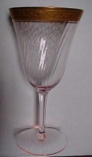 Tiffin Gold Encrusted Pink Stemware Wine - Glass