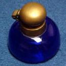 COBALT INKWELL with Brass hinged lid - Glass