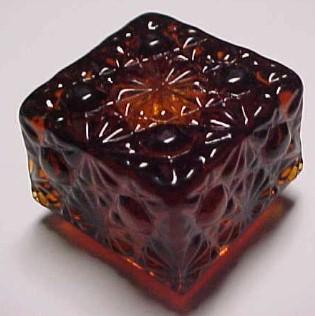 AMBER Daisy and Button INKWELL - Glass