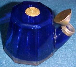 TEAKETTLE COBALT INKWELL with Lid - Glass