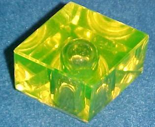 Vaseline Glass Diamond Inkwell - Glass