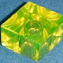 Vaseline Glass Diamond Inkwell - Glass