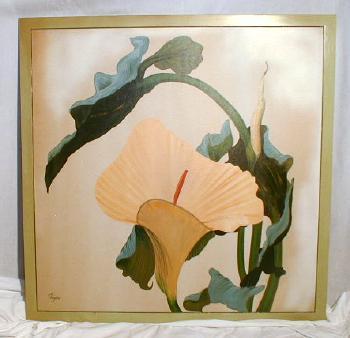Huge CALLA LILY Oil on Canvas - Artist Signed