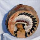 Native American Indian Drum - Antique Hand Painted Ethnographic