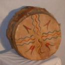 Native American Indian Drum - Antique Hand Painted Ethnographic
