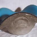 Italian Murano Monumental Venini Art Glass Bowl -Sky Blue with Gold Leaf - Antique Italian Art Glass