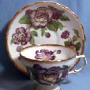 Purple Flower Cup and Saucer - Rosina Pottery Porcelain