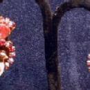 Jewelry Robert' Clip Earrings Pink S Rhinestones on Goldtone - Vintage Costume Jewelry Pin
