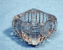 Zipper Pattern glass Open Salt - Clear Glass Salt Dip