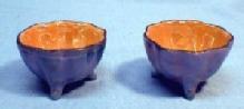 Japan Lustre Open Salts - Pair Porcelain Luster Salt Dips
