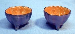 PAIR of Japan Lustre Open Salts - Porcelain Luster Salt Dips