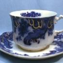 ARGYLE FLow Blue Cup and Saucer - Pottery WH Grindley Porcelain