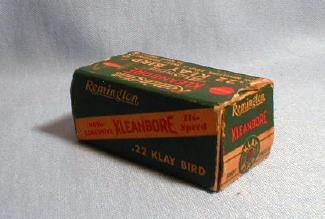 old Remington KLEANBORE .22 KLAY BIRD Rifle Shell Box - Vintage Sporting