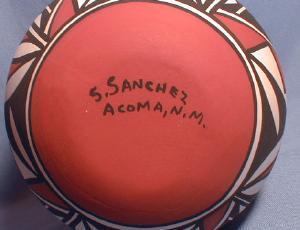old vintage Acoma Artist Signed Pot - Native American Indian Pottery - ethnographic