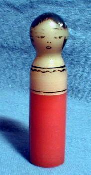 LUTZ Ribbon Art Glass Mini Perfume - Bakelite Pocket Purfume - Figural Lady Head Case