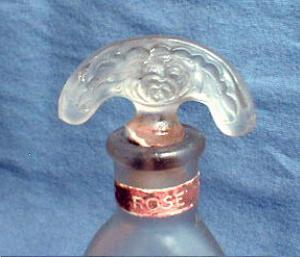 WRISLEY Rose Perfume Glass Bottle - Antique French or Czech