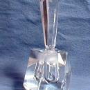 Faceted Lead Crystal Perfume Glass Bottle - Paperweight Art Glass Parfum