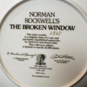 Limited Norman Rockwell THE BROKEN WINDOW - Limited Edition Porcelain Plate
