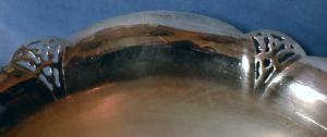 Decorative Pierced Rim Footed Serving Bowl - Wm Rogers Silverplate