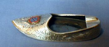 vintage Danish Silver Souvenir Ashtray - tobacciana