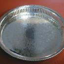 vintage Silverplate Vanity/Perfume Tray - LR Silver Pierced Rim Tray