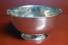 vintage Extra Large Silver Plate Footed Bowl - silverplate