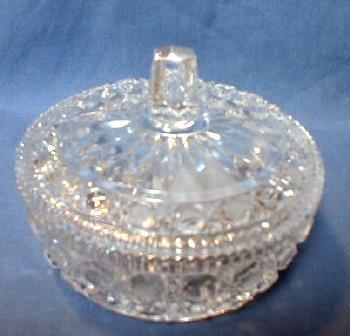 Pressed Glass Covered Candy Dish