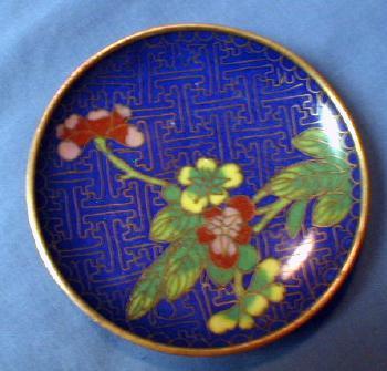 vintage Oriental Cloisonne Dish Tray - metalware
