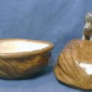 Vintage Squirrel on Nut - Covered Dish - Pottery
