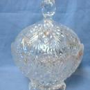 glass Lead Crystal Covered Candy Dish - LARGE Glass Compote