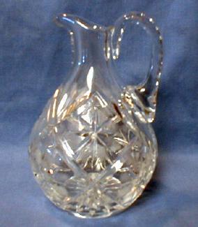 Cut Glass Cruet Pitcher - Lead Crystal Jug