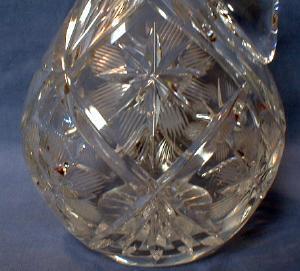 Cut Glass Cruet Pitcher - Lead Crystal Jug