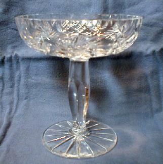 Cut Glass Compote - Lead Crystal Footed Pedestal Dish
