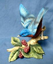 Lefton BLUEBIRD Figurine - Vintage Bisque Porcelain