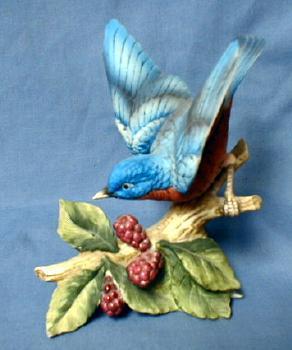 Lefton BLUEBIRD Figurine - Vintage Bisque Porcelain