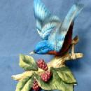 Lefton BLUEBIRD Figurine - Vintage Bisque Porcelain