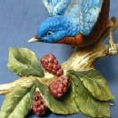 Lefton BLUEBIRD Figurine - Vintage Bisque Porcelain