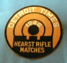 old 1946 Detroit Times RIFLE Match Patch - Vintage sporting