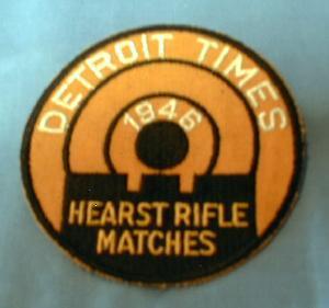 old 1946 Detroit Times RIFLE Match Patch - Vintage sporting