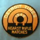 old 1946 Detroit Times RIFLE Match Patch - Vintage sporting