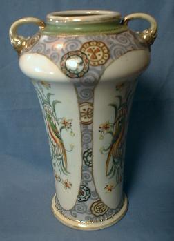 Art Deco Nippon Porcelain Vase - PARROTS