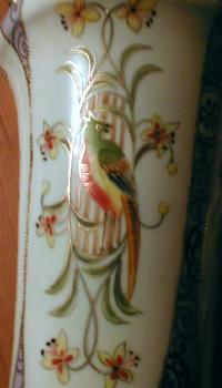 Art Deco Nippon Porcelain Vase - PARROTS