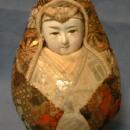 old vintage Porcelain Face Oriental Roly Poly Doll - toy