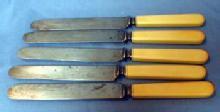 antique French Ivory Landers Frary & Clark Cutlery - Group of 5 knives - metalware