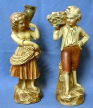 old vintage Pair of Colonial Figurines - Chalkware by NEW