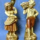 old vintage Pair of Colonial Figurines - Chalkware by NEW